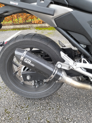 honda nc750 aftermarket exhaust can grmoto end can fitted to honda nc750x