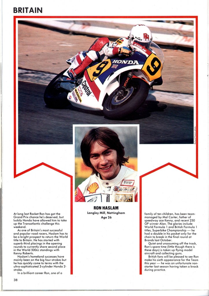 transatlantic trophy programme ron haslam