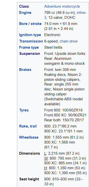 triumph tiger 800 spec sheet specifications for triumph tiger 800 2016 model